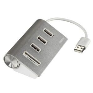 Hub USB 2 0 1 4 Plateado Lector SD/MicroSD Hama