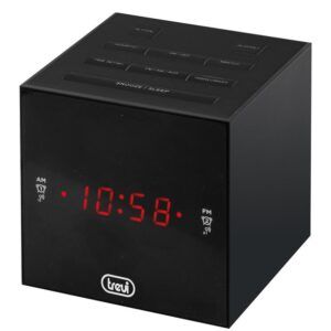 R/Desp AM/FM C/2xAlarmas/Aux-In AC Cube Bk Trevi