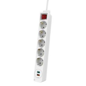 Regleta 5T  1xUSB-C 1xUSB-A 18W PD Int 1 4mWh Hama