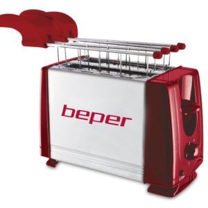 Tostador Doble Inox Rojo Beper